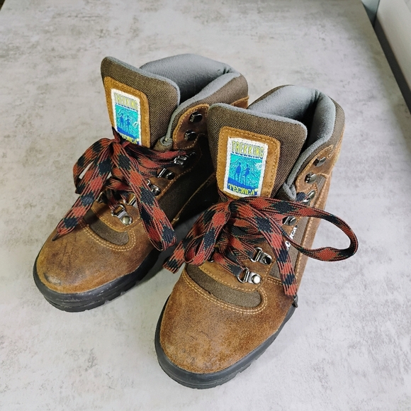 Tecnica Mesa Hiking Boots Brown Retro Airflow System Trail Gorpcore Womens 8 - Picture 1 of 14